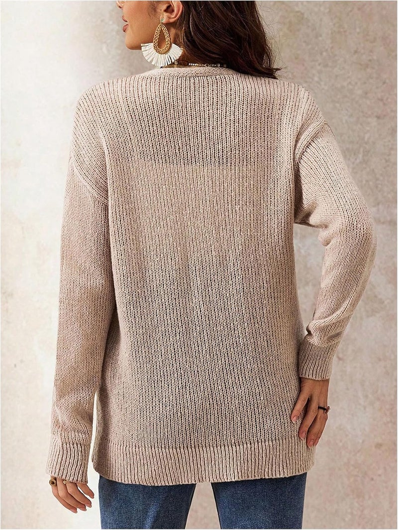 MakeMeChic Women's Fall Maternity Clothes Cheetah Print Long Sleeve V Neck Pregnancy Cardigan Sweater - Image 2